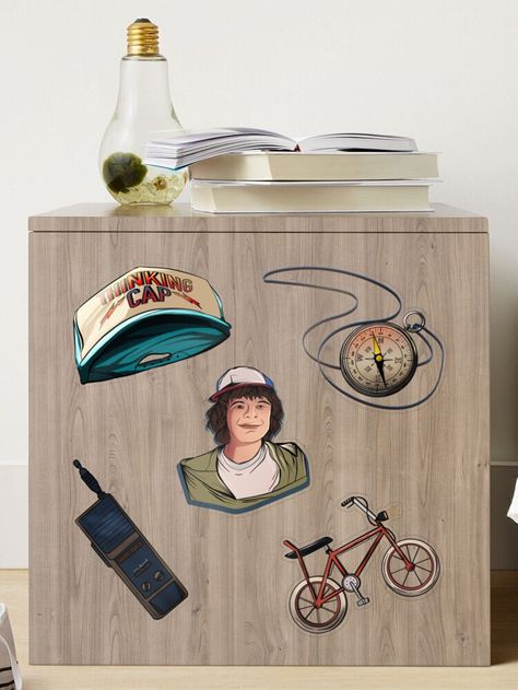 A Gift For A Boyfriend, Dusty Bun, Dustin Henderson, Thinking Cap, Stranger Things Dustin, Race Bike, Walkie Talkies, Bmx Bike, Stickers Magnets