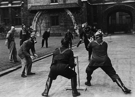 A game of cricket in London during the Blitz Roger Mayne, Liberation Of Paris, Gas Masks, William Eggleston, Martin Parr, The Blitz, Photographer Portfolio, History Pictures, National Archives