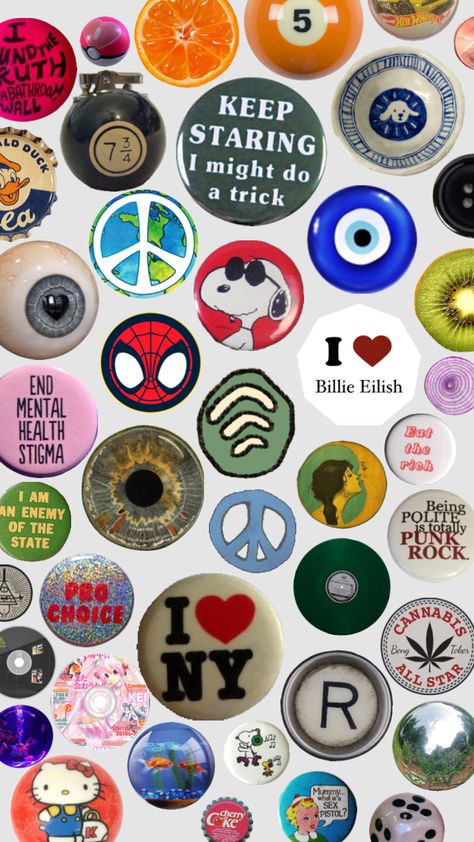 #round #wallpapers #collages Backpack Pins And Patches Aesthetic, Pin Button Design, Collage Outfits, Mood Clothes, Diy Backpack, Backpack Pins, Bag Pins, Cool Pins, Button Design