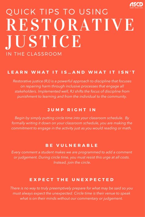 Restorative Justice Quotes, In School Suspension Classroom Ideas Middle School, Restorative Practices School, Restorative Circles, Restorative Practices, School Discipline, Responsive Classroom, Restorative Justice, Behavior Interventions