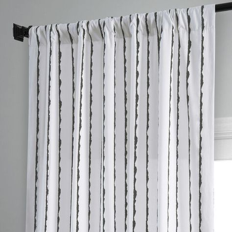 Shop Bellacor for Sharkskin Black Printed Cotton Single Panel Curtain by Exclusive Fabrics & Furnishings and other Curtains & Drapes for your home. Free shipping on most lighting, furniture and decor every day. Pinstripe Curtains, Printed Cotton Curtain, Drapery Styles, Half Price Drapes, Silk Curtains, White Cross, Darkening Curtains, Cotton Curtains, White Crosses