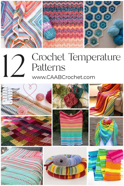 Tempature Blanket Crochet Pattern, Crochet Blanket Stitch Tutorial, Trendy Crochet Tops, Crochet Temperature Blanket, Blanket Stitch Tutorial, Baby Socks Pattern, Temperature Blanket, Crochet Stitches For Blankets, Easy Crochet Stitches