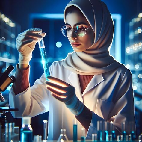 Photo scientist woman with glasses and w... | Premium Photo #Freepik #photo Woman Scientist Aesthetic, Scientist Reference, Cafe Mural, Girl Scientists, Woman With Glasses, White Lab Coat, Women Science, Women Scientists, Warrior Women