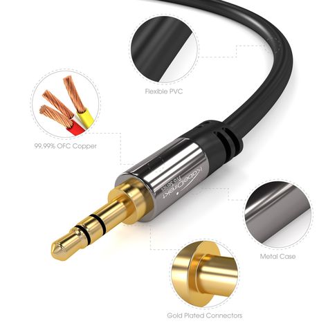 KabelDirekt 3.5mm Aux to Aux Cable  Audio Cable Male to Male Auxiliary Cable  Headphone Car Stereo Phone and Speaker Audio Jack 25 feet PRO Series * Details can be found by clicking on the image. (This is an affiliate link) Mp3 Player Accessories, Ipad Computer, Aux Cord, Jack Audio, Best Speakers, Male To Male, Car Home, Stereo Headphones, Recording Equipment