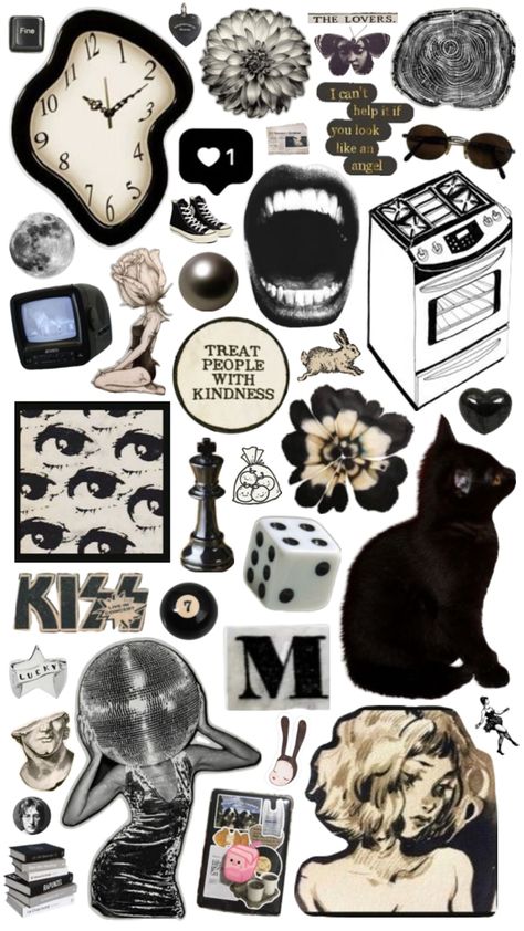 Scrapbook Printables Black And White, Gothic Collage Art, Junk Journal Cutouts, Stickers Packs Aesthetic, Cut Outs For Collage, Stickers To Print Black And White, 2025 Cutout, Printouts Aesthetic, Pictures For Journal