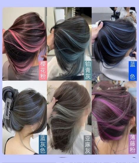 Korean Hair Colours, Korean Hairstyle Ideas, Underdye Hair, Character Appearance, Hair Dye Videos, Hidden Hair Color, Hairstyle Ideas Easy, Korean Hair Color, Hair Color Underneath