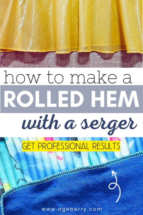 Hemming With A Serger, How To Do A Rolled Hem, Rolled Hem Serger, Quilting With A Serger, Serger Projects Ideas Free Pattern, Serger Projects Beginner, Serger Patterns, Babylock Serger, Cloth Napkins Diy