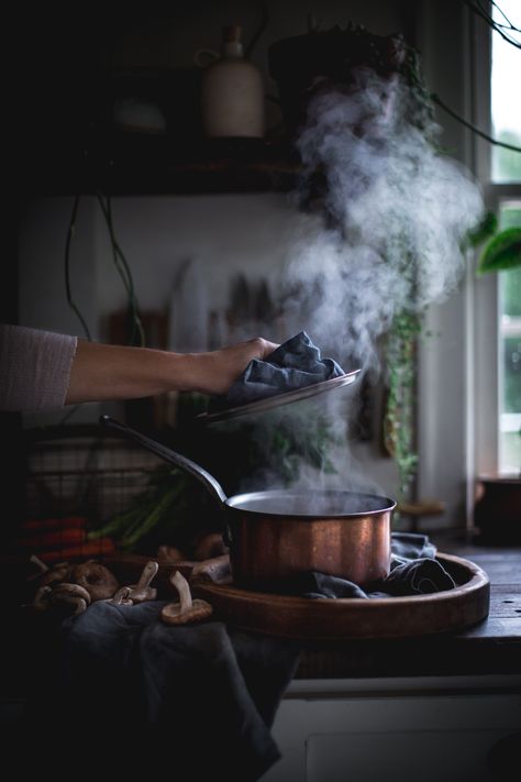 Lentil Soup Recipe by Eva Kosmas Flores  This delicious lentil soup recipe adds extra savory and umami flavor with shiitake mushrooms, caramelized onions, carrots, and fresh parsley. #lentil #soup #vegetarian #fall #autumn #winter #adventuresincooking Recipe With Mushrooms, Soup With Mushrooms, Moody Food Photography, Cooking Quotes, Cooking Photography, Lentil Soup Recipes, Cooking For Beginners, Cooking Chef, Cooking Basics