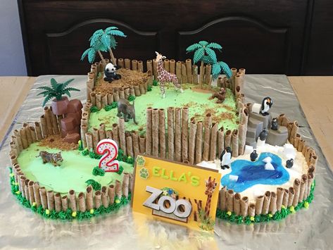 Jungle Book Cake, Zoo Birthday Cake, Jungle Book Birthday, Birthday Cake Boys, Jungle Birthday Cakes, Wild Kratts Birthday Party, Zoo Cake, Jungle Theme Cakes, Zoo Birthday Party