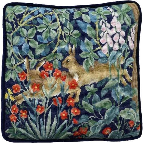 Printed Tapestry Kits by Bothy Threads Morris Design, Bothy Threads, Medieval Tapestry, Wool Tapestry, Tapestry Cushion, Tapestry Kits, John Henry, Needlepoint Pillows, Canvas Projects