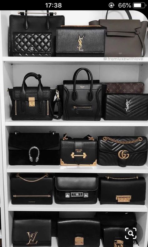 Designer Handbags Prada, Black Mode, Closet Organisation, Sunglasses For Your Face Shape, Sac Michael Kors, Bag Closet, Luxury Bags Collection, Handbag Collection, Luxury Purses