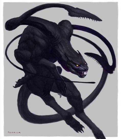 Displacer Beast, Dark Creatures, Beast Creature, Fantasy Beasts, 다크 판타지, Monster Concept Art, Creature Drawings, 캐릭터 드로잉, Fantasy Monster