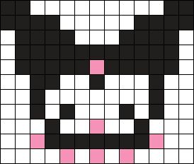 Small Kandi Patterns, Perler Bead Patterns Small Easy, Small Pearler Bead Ideas, Kuromi Kandi, Kuromi Perler Beads, Small Perler Beads Ideas, Small Perler Bead Patterns, Kandi Core, Crafting Corner