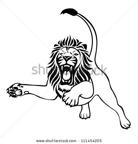 Angry lion attack - vector illustration by Petrovic Igor, via Shutterstock Lion Attacking, Lion Reference, Lion Attack, The Veldt, Angry Lion, Circus Lion, Future Library, Lion Drawing, Story Drawing