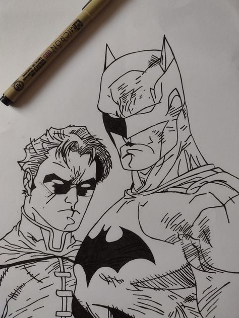 Batman and Robin
pencil
pen
black and white
dc comics Robin Sketch, Micron Art, Robin Drawing, Robin Comics, Batman And Robin, Batman Robin, Batman And Superman, Nightwing, Cool Art Drawings