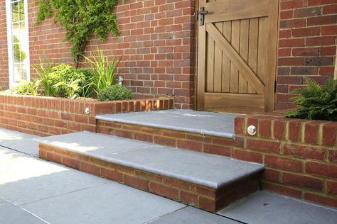 Garden Steps | Stone Steps | London Stone Natural Stone Paving, London Stone, Conservatory Decor, Front Door Steps, Limestone Paving, Brick Steps, Step Stones, Patio Steps, Stone Steps