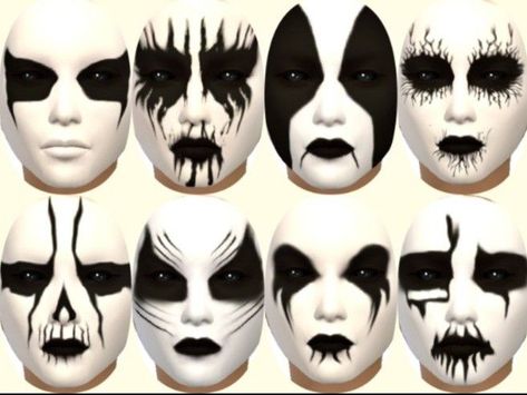 Metal Face Paint, Corpse Paint Ideas, 80s Metalhead, Maquillage Goth, Goth Eye Makeup, Corpse Paint, Helloween Wallpaper, Eyeliner Ideas, Band Ideas