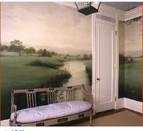 Casas Coloniales, Traditional Landscape, Mural Painting, Wall Treatments, Mural Art, Elle Decor, Beautiful Wall, Of Wallpaper, Wall Mural