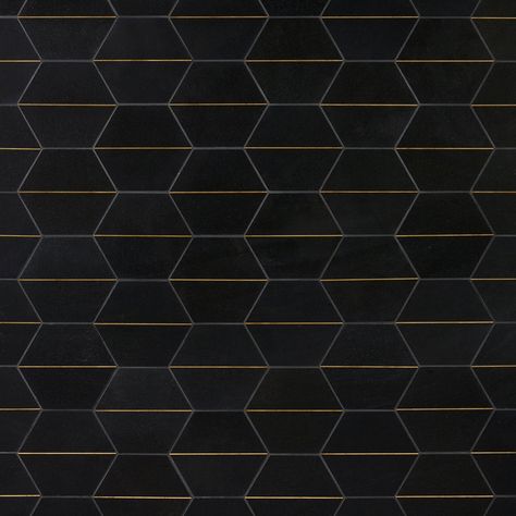 Maravilla Basalt 6in Hexagon Gold Tile Gold Tile Floor, Black Backsplash Tile, Kitchen Wall Tiles Backsplash, Ceramic Kitchen Tiles, Black Backsplash, Black Floor Tiles, Gold Tile, Black Basalt, Room Fan