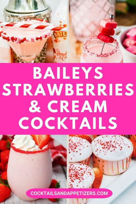 Creamy Strawberry Baileys drinks, including boozy milkshake recipes, strawberry pudding shot desserts and more. Adult Baileys recipes with their delicious Strawberries and Cream liqueur. White Chocolate Strawberry Cream Moonshine Recipe, Baileys Strawberry And Cream Recipes, Strawberries And Cream Baileys, Strawberry Rum Drinks, Strawberry Baileys, Drinks With Baileys, Boozy Milkshake Recipes, Boozy Milkshakes, Milkshakes Recipes