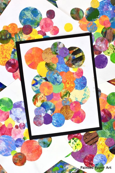 Art Starter Activities, Kolaj Art Ideas For Kids, Playroom Activities, Painted Paper Art, Mini Masterpieces, Group Art Projects, Circle Collage, Artist Study, Experimental Design