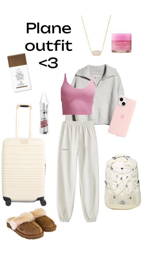 Clothes To Wear On A Plane, Plane Fits Summer, Outfit For Traveling On Plane, Cute Plane Outfit, Preppy Airport Outfit, Bali Essentials, Plane Fits, Plane Ride Outfit, Airplane Fits