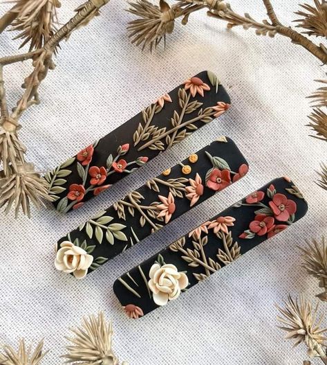 Polymer Clay Hairclip, Polymer Clay Barrettes Hair Clips, Fimo Hair Clips, Hair Clip Polymer Clay, Polymer Clay Hair Barrettes, Air Dry Clay Hair Clip, Polymer Hair Clips, Polymer Clay Hair Accessories, Polymer Clay Barrettes