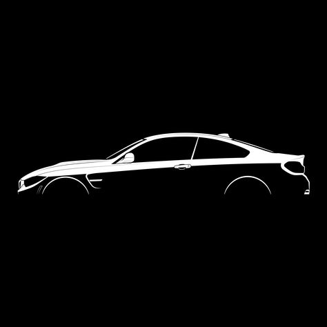 Bmw Silhouette, Bmw Logo Design, Bmw Logo Art Design, Car Profile, Bmw M4 Coupe, Visit Cards, Garage Logo, Black And White Silhouette, Bmw Art