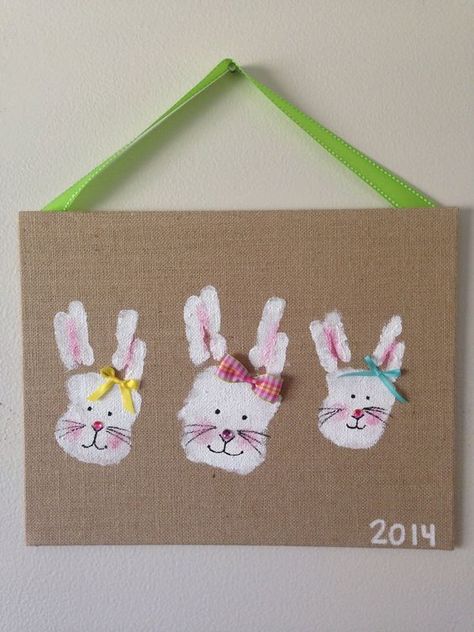 Bunny Family handprints Art  #Handprint #Art #Bunny Handprints Art, Family Handprints, Bunny Family, Fun Easter Crafts, Footprint Crafts, Easter Preschool, Footprint Art, Handprint Crafts, Easter Projects