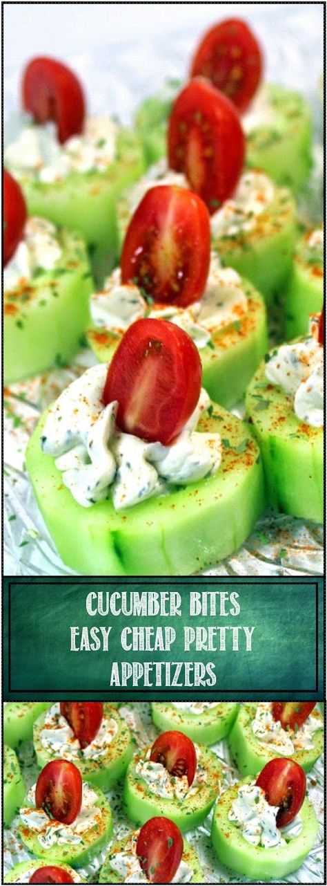 These are fantastic for a number of reasons... Beautifully colorful, a real standout of a dish. Easy, Really Really DIY Easy to make a... Potluck Appetizers, Fun Appetizers, Herb Cream Cheese, Appetizers Table, Cucumber Bites, Easy Appetizers, Food Party, God Mat, Finger Food Appetizers