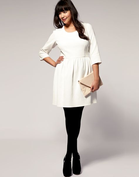 NYC possibility White Dress With Black Tights, White Dress Black Tights, White Winter Dress, Winter Dress Black, Dress With Black Tights, Dresses With Black Tights, White Dress Winter, Winter Dance, Lookbook Inspiration