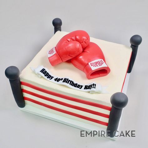 Boxing Ring Cake, Boxing Birthday Cakes For Men, Boxing Cake Ideas, Boxing Theme Cake, Boxing Theme Party Ideas, Boxing Cake, Boxing Gloves Cake, Boxing Birthday, Cake Designs For Boy