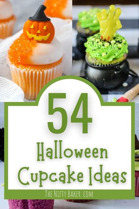 Halloween Cupcake Ice Cream Cones, Halloween Icing Ideas, Fall And Halloween Cupcakes, Halloween Cupcakes Adult Party, Halloween Scary Cupcakes, Halloween Cupcakes Pumpkin, Cupcakes That Look Like Pumpkins, Halloween Treats Cupcakes, Scary Cupcakes Ideas