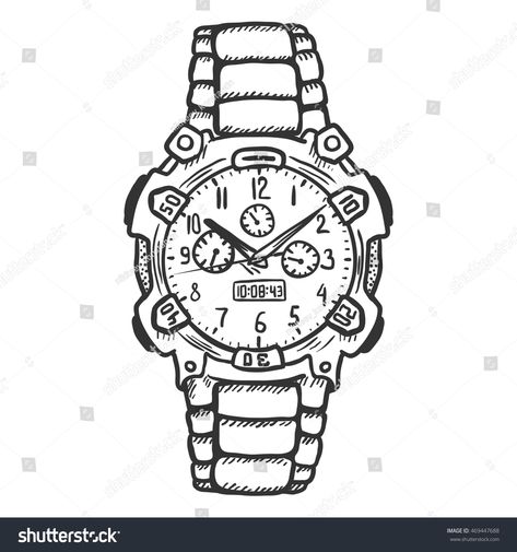 Vector Sketch Fashionable Mens Wrist Watch #Ad , #AD, #Fashionable#Sketch#Vector#Watch Watch Reference Drawing, Watch Drawing Sketches, Watch Design Sketch, Watch Sketch, Watch Drawing, Engagement Mehndi, Engagement Mehndi Designs, Watch Ad, Vector Sketch