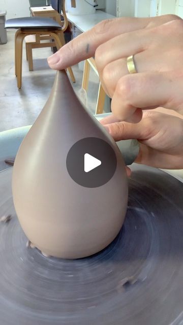 Fleur H.A.Reboul on Instagram: "- trimming the water drop urn -  What I learned is that it takes for ever to trim this shape really smooth. I will do differently next time. And I need to use a mirror to avoid bending over like that and break my back… . . . . . . . . . #urn #urne #ceramicurn #trimmingpottery #studiolife  #arttrepreneur #playwithclay #playwithmud #ceramicsjourney #wheelthrown #santamonicaceramicstudio #losangelesceramic #handmadeinLA #ceramicstudio  #ceramic #handmadeceramic #handmadeinsantamonica  #santamonicasmallbusiness #craftwomanship #shopsmall #femaleartist #frenchcrap #fharstudio #fhar" Ceramic Urn, Play Clay, September 19, Ceramic Studio, Clay Tutorials, A Mirror, Water Drops, Water Drop, Wheel Thrown