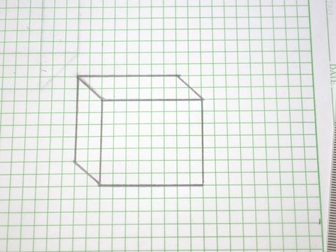 Paper Art Step By Step, Isometric Sketch, Blank Sheet Of Paper, Box Drawing, Square Drawing, Art Step By Step, Drawing Ideas Color, Draw Color, Graph Paper Drawings