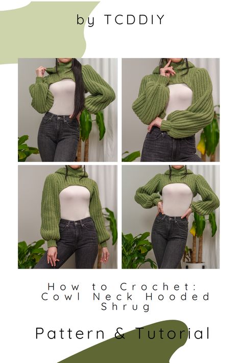 Are you looking for a unique and stylish way to make your own crochet clothes? Look no further! Our step-by-step crochet pattern tutorial is easy to follow and will help you make beautiful and unique clothes. With our detailed photo patterns and click-me options, you can make sure that you get exactly the piece you’re looking for. So, click now and get started with your perfect crochet pattern! Hooded Shrug Pattern, Cowl Neck Top Pattern, Comfy Accessories, Crochet Autumn, Crochet Pattern Tutorial, Crochet Spring, Crochet Pieces, Unique Clothes, Shrug Pattern