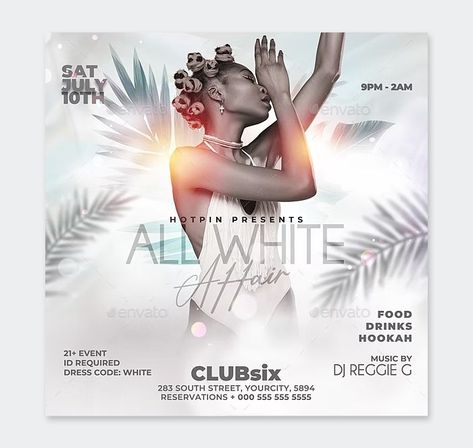 All White Party Flyer, Pool Parties Flyer, White Background Wallpaper, Flyer Free, Free Psd Flyer, Party Flyer Template, Presentation Backgrounds, All White Party, Silver Party