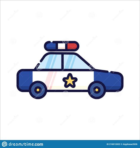 Illustration Of The Police Car Stock Vector - Illustration of road, symbol: 216912022 Police Car Drawing Easy, Police Car Illustration, Police Car Clipart, Police Car Drawing, Police Car Cartoon, Road Symbol, Puppy Drawing Easy, Kids Police Car, Push Pin Art