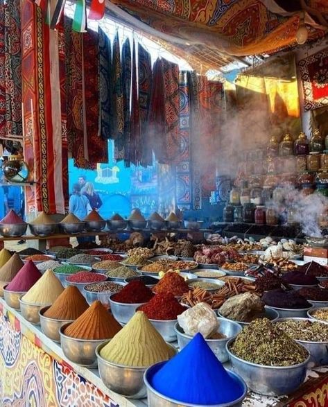 Spice market - Egypt Arab Market Aesthetic, Spice Market Aesthetic, Egypt Culture Aesthetic, Egypt Bazaar, Egypt Market, Arabian Market, Arabic Market, Egyptian Market, Egypt Food