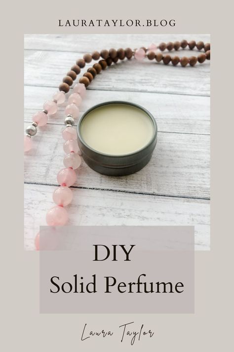 Step-by-step how to make a DIY solid perfume with your essential oils. This is an easy homemade product that is entirely natural and so budget-friendly! Homemade Essential Oil Perfume, How To Make Solid Perfume, Diy Solid Perfume Vaseline, How To Make Perfume With Essential Oils, Diy Solid Perfume, Solid Perfume Diy, Perfume With Essential Oils, Diy Perfume Oil, Perfume Diy