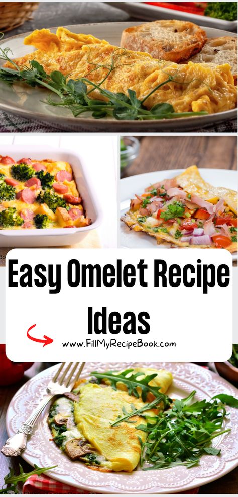 Easy Omelet Recipe Ideas to create for breakfast or brunch. Healthy egg recipes with delicious fillings for meals that kids and adults love. Hollandaise Sauce Recipe Easy, Omelet Casserole, Egg Omelette Recipe, Omelette Recipes, Easy Omelet, Omlet Recipes, Omelette Recipe Easy, Healthy Vegetarian Breakfast, Homemade Chicken Salads