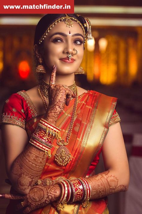 Tamil Brahmin Bride Hairstyle, Tamil Brahmin Bride Jewellery, Brahmin Wedding Brides, Brahmin Wedding Photography, Andal Kondai, Brides Photos, Brahmin Wedding, Bharatanatyam Costume, Chiseled Jawline