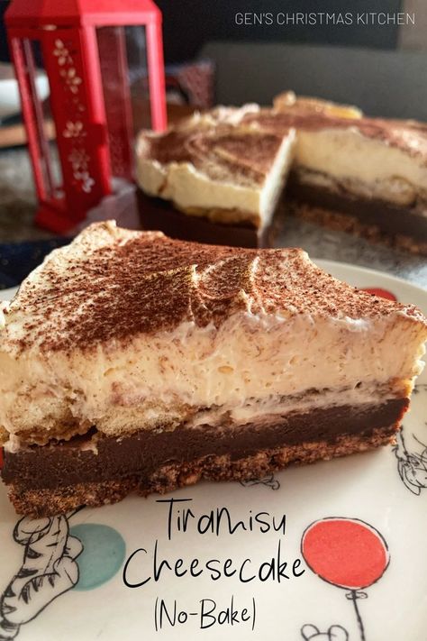 No Bake Tiramisu Cheesecake, Christmas No Bake, No Bake Tiramisu, Tiramisu Cheesecake, Tiramisu Cake, Easy Entertaining, Great Desserts, Jelly Roll, Christmas Kitchen