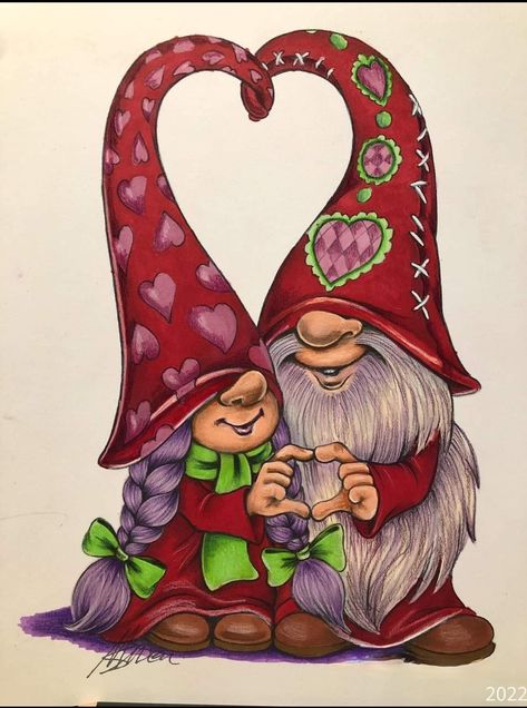 Gnome Couple Drawing, Christmas Knomes Drawing, Christmas Gnome Drawing, Christmas Gnomes Drawing, Gnomes Drawing, Gnome Drawings, Gnomes Art, Gnome Drawing, Gnome Wallpaper