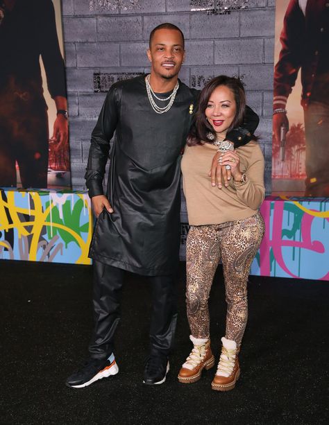 HOLLYWOOD, CALIFORNIA - JANUARY 14: T.I. and Tameka Dianne Rapper Ti, Tiny Harris, People Of Interest, Family Show, The Hollywood Reporter, Latest Video, Celebrity Gossip, Movie Quotes, Mtv