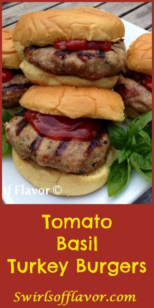 Tomatoes And Mozzarella, Turkey Burger Recipes, Sundried Tomatoes, Turkey Burger, Turkey Burgers, Gf Recipes, Tomato Basil, Veggie Burger, Burger Recipes