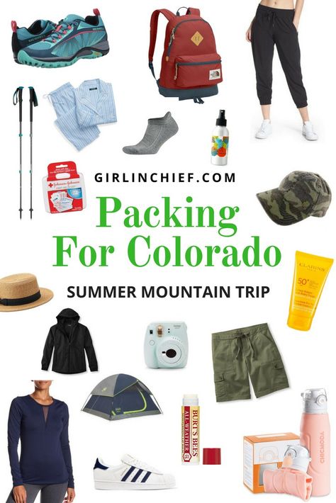 Winter Vacation Packing List, Packing List Kids, Summer Packing List, Camping Clothing, Trip To Colorado, Travel Colorado, Summer Packing Lists, Mountain Trip, Denver Travel