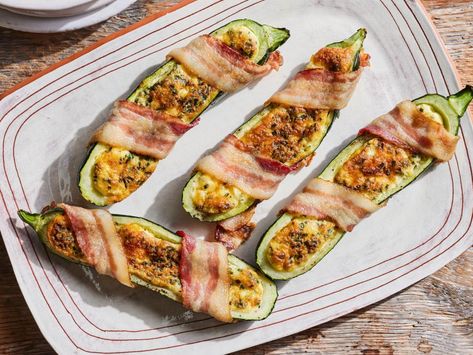 59 Best Zucchini Recipes | What to Make with Zucchini | Recipes, Dinners and Easy Meal Ideas | Food Network Cheese Zucchini Boats, Cheese Zucchini, Grilled Bacon, Best Zucchini Recipes, Zucchini Boat Recipes, Bacon On The Grill, Bacon Egg And Cheese, Zucchini Boats, Kinds Of Cheese