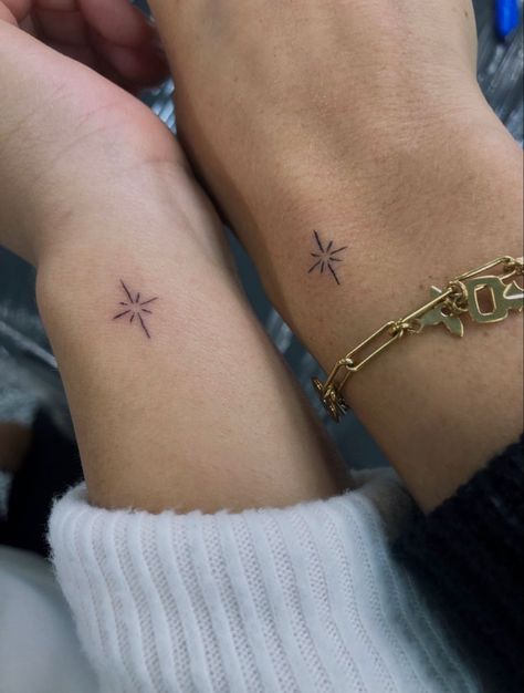 Even more designs can be seen by following the link..#BestFriendTattoos#MatchingInk#FriendshipTattoos#TattooGoals#BFFInk#TwinningTattoos#FriendshipForever#InkedFriends#TattooedBesties#SoulSisterTattoos#FriendshipBond#TattooInspiration#FriendshipGoals#TattooedTwins#ForeverFriends Matching Friend Tattoos, Tato Minimal, Muster Tattoos, Petite Tattoos, Inspiration Tattoos, Bff Tattoos, Tiny Tattoo, Small Hand Tattoos, Classy Tattoos